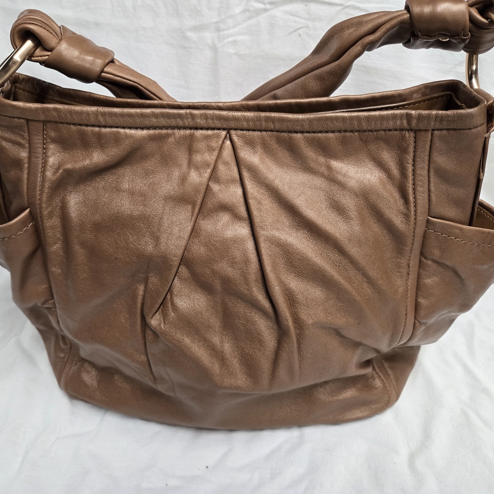 Coach Brown Leather Shoulder Bag with Adjustable Strap